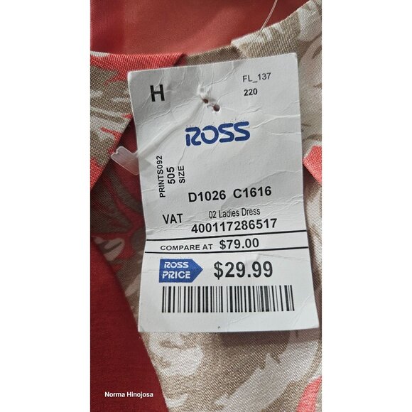 Jessica Howard Coral & Silver Fit & Flare Sleeveless Floral Dress With Pleated S - Picture 8 of 10